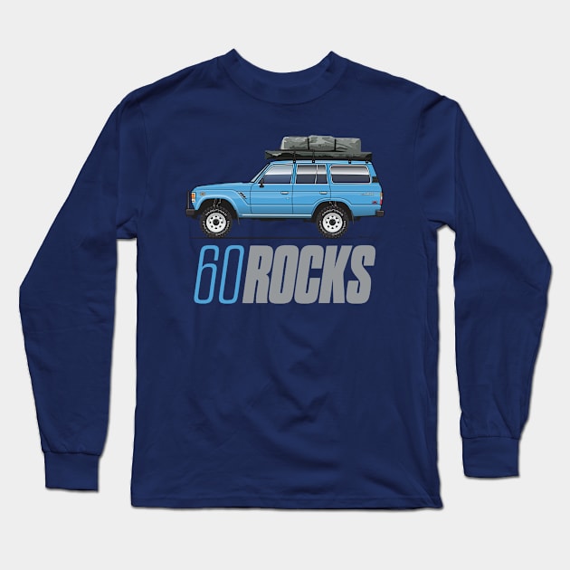 60 rocks-Light Blue Long Sleeve T-Shirt by ArtOnWheels